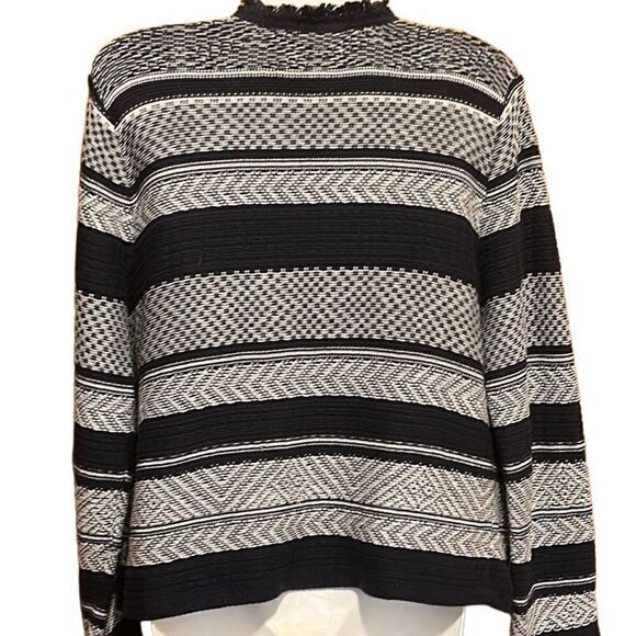 Ann Taylor Loft Womens Cardigan LP 100% Cotton‎ Shrug Blue Open Front Fringe - Picture 7 of 9